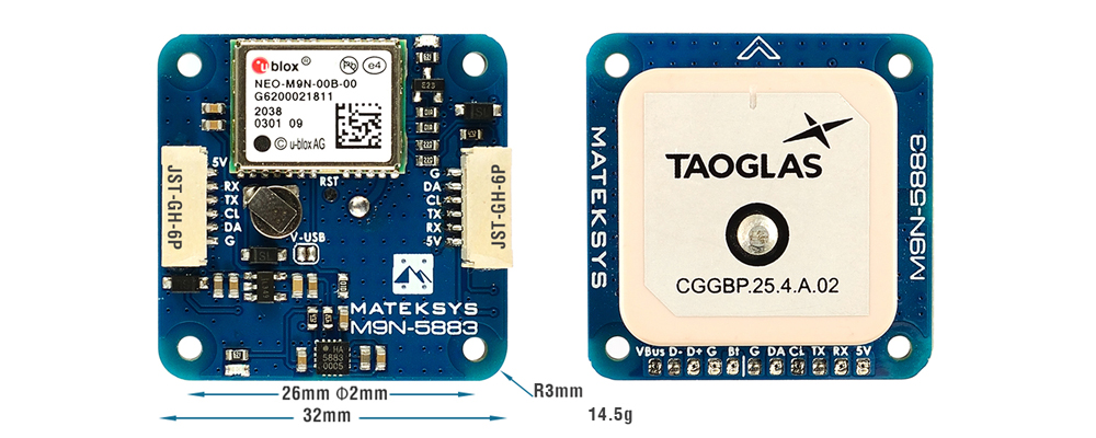 GPS-Modul-Matek-Systeme-GNSS-M9N-5883-NEO-M9N-mit-Magnetkompass-QMC5883L-unterstuumltzt-GLONASS-Gali-1757890-4